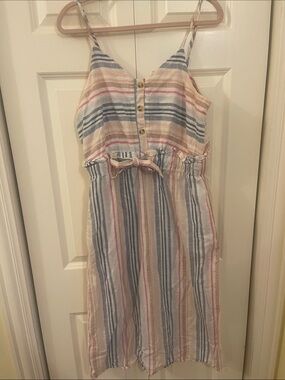 Women’s Striped Summer Sundress with Bow and Pockets